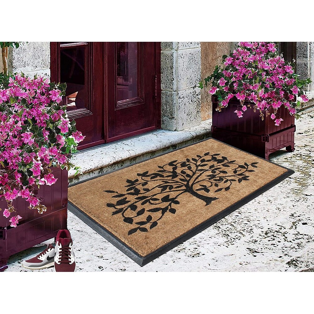 A1HC Natural Coir   Rubber Door Mat  30x48  Thick Durable Doormats for Outdoor Entrance