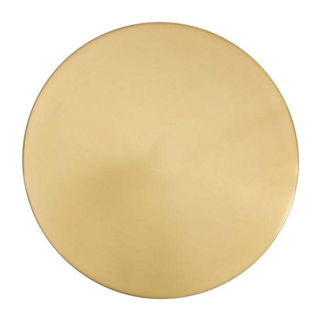 Modern Round Pedestal Accent Table Brass Zm Home