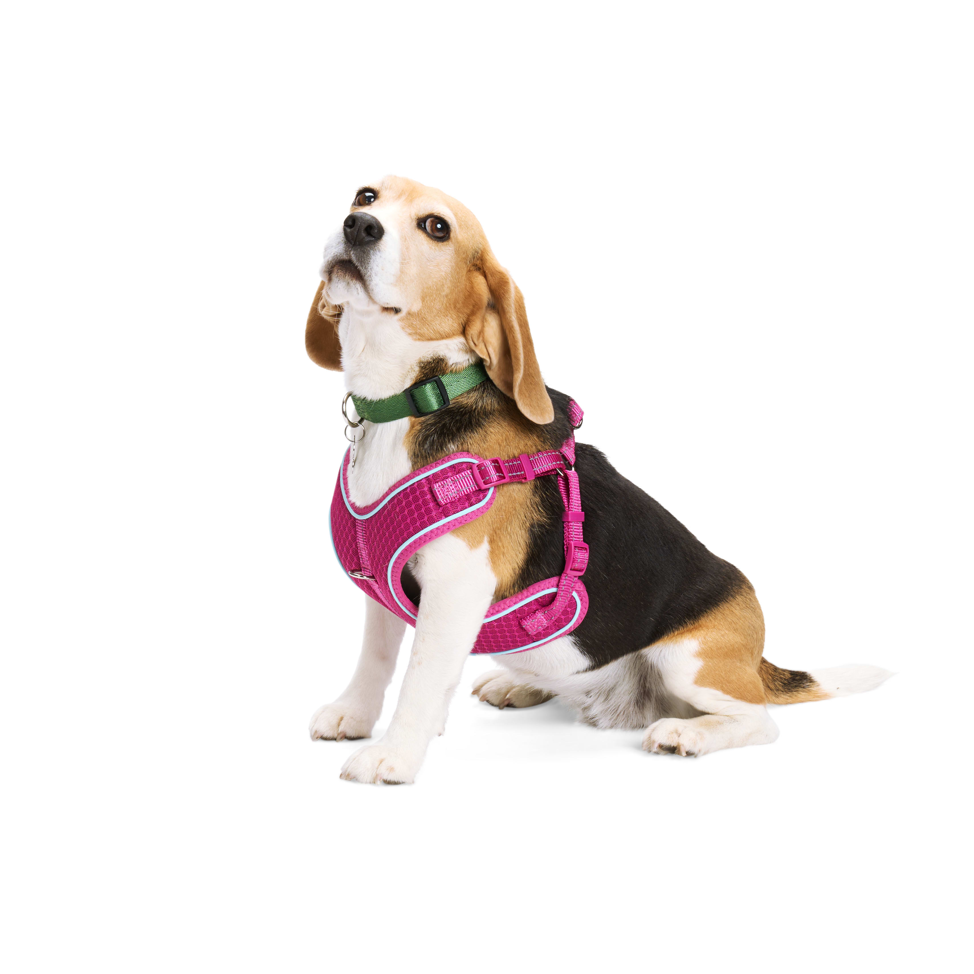 EVERYYAY Pink Reflective Trim Dog Harness， XX-Small/X-Small