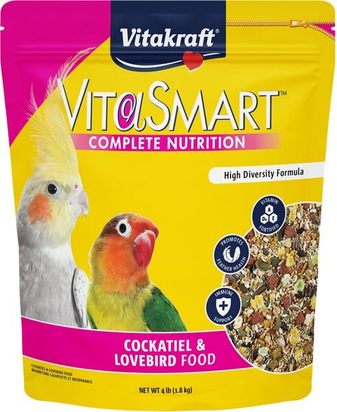 Vitakraft Vita Smart Gourmet Fortified Daily Cockatiel and Lovebird Food， 4-lb bag