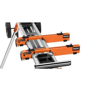 RIDGID 15 Amp 10 in. Corded Dual Miter Saw with LED Cut Line Indicator and Professional Compact Miter Saw Stand R4113-AC9960