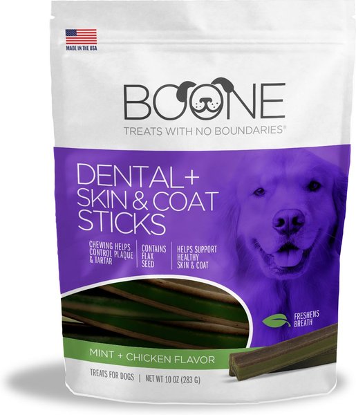 Boone Skin and Coat Chicken and Mint Flavored Dental Dog Treats