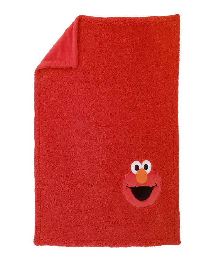 Macys Sesame Street Elmo Sherpa Blanket with Applique