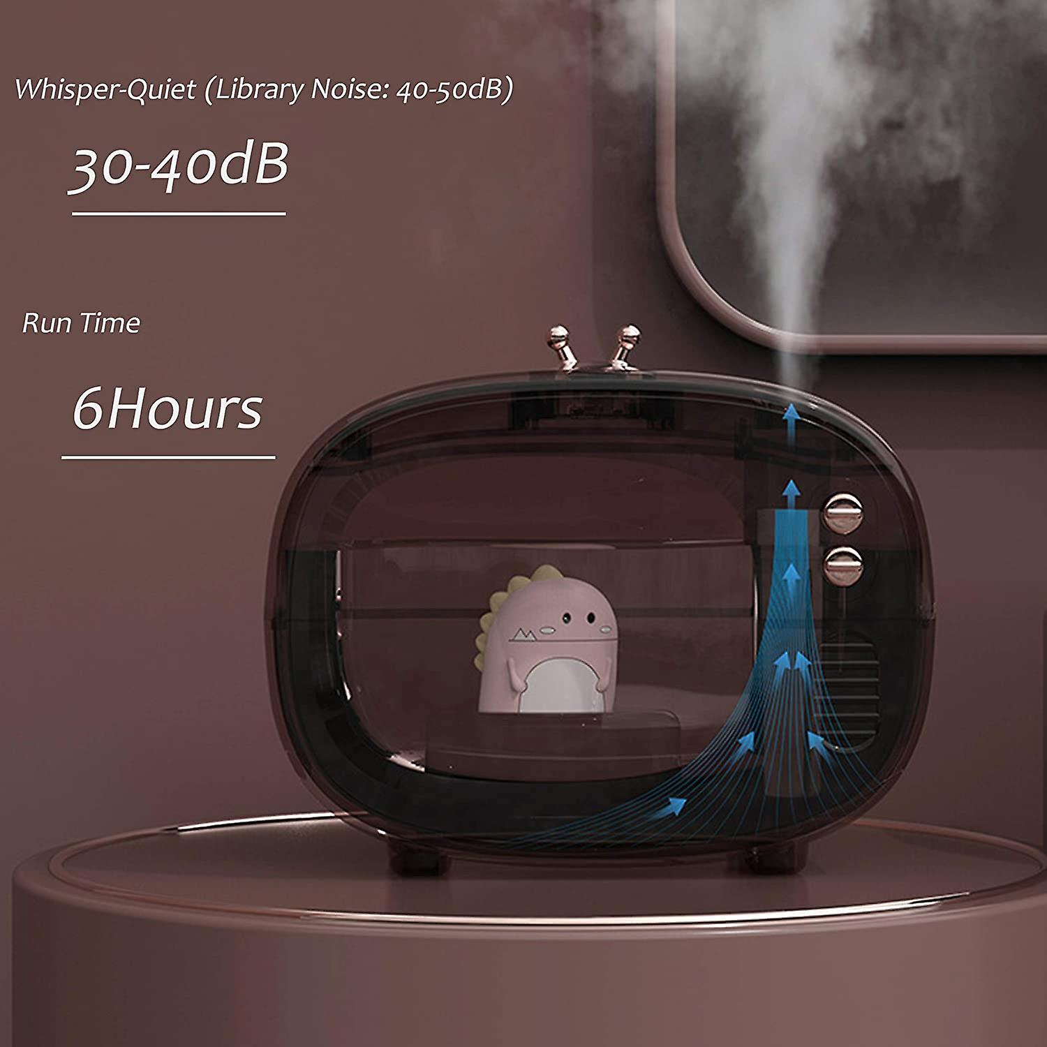 Ultrasonic Cool Mist Animal Humidifiers， Led Nightlights， Mini Cute Usb Humidifier， 6h Top Re-filling Ultrasonic， 30db Whisper-quiet， 400ml， 800mah Wi