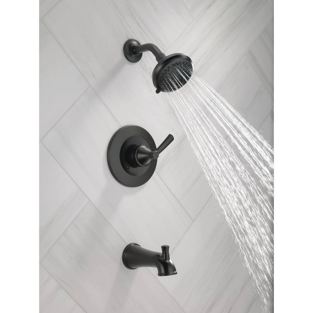 Delta Casara Single-Handle 6-Spray Tub and Shower Faucet in Matte Black (Valve Included) 144862-BL