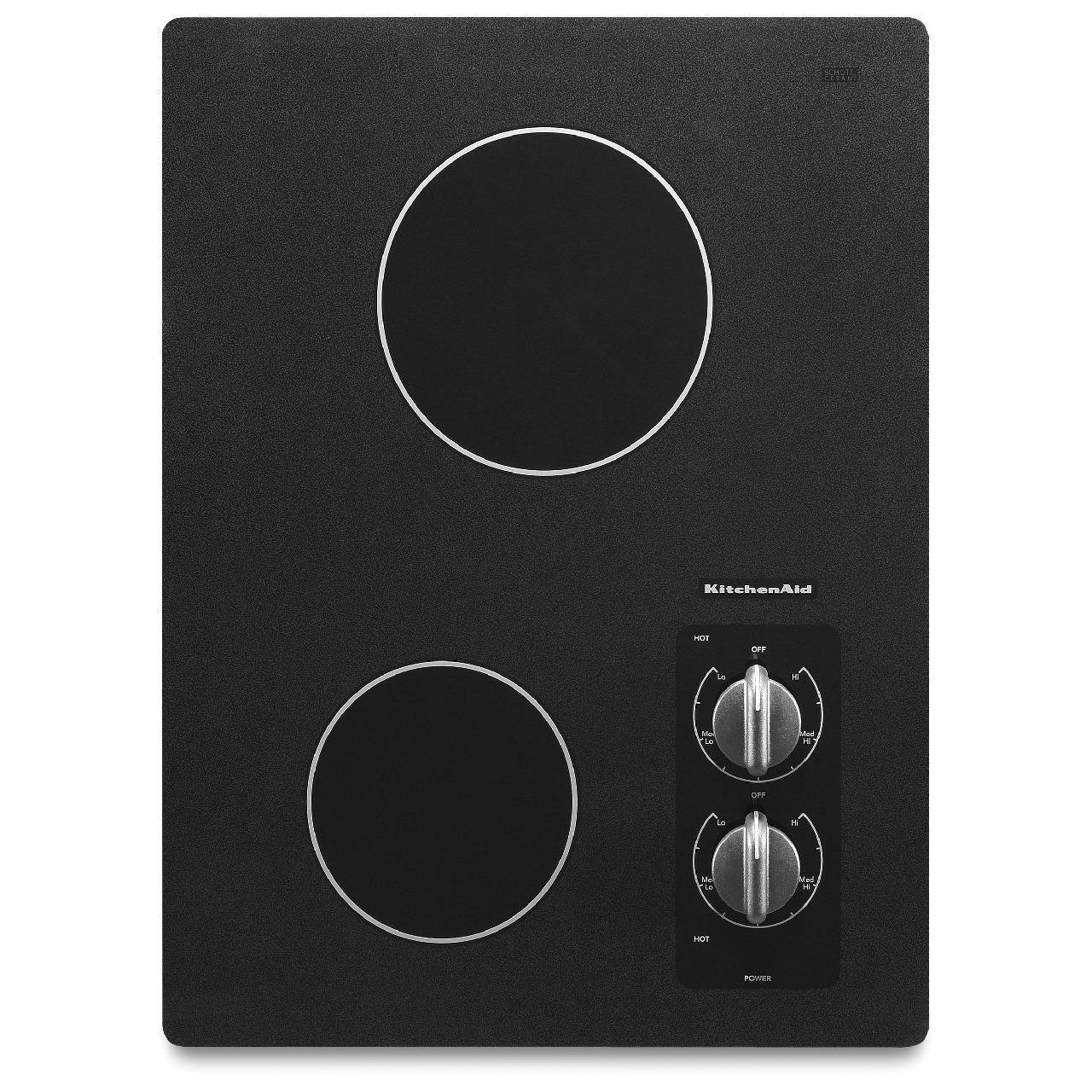 KitchenAid 15-inch Built-in Electric Cooktop with 2 Elements KECC056RBL