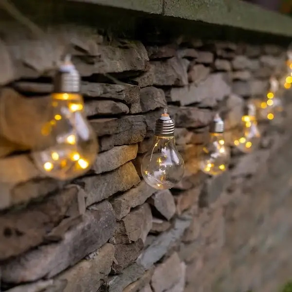 Early Edison Solar Powered LED Patio Bulb String Lights - 2 Pack - 2 Pack