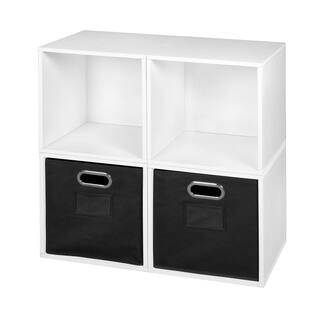 Regency 26 in. H x 26 in. W x 13 in. D Black Wood 6-Cube Organizer HDCHPC4PKWH2TOTEBK