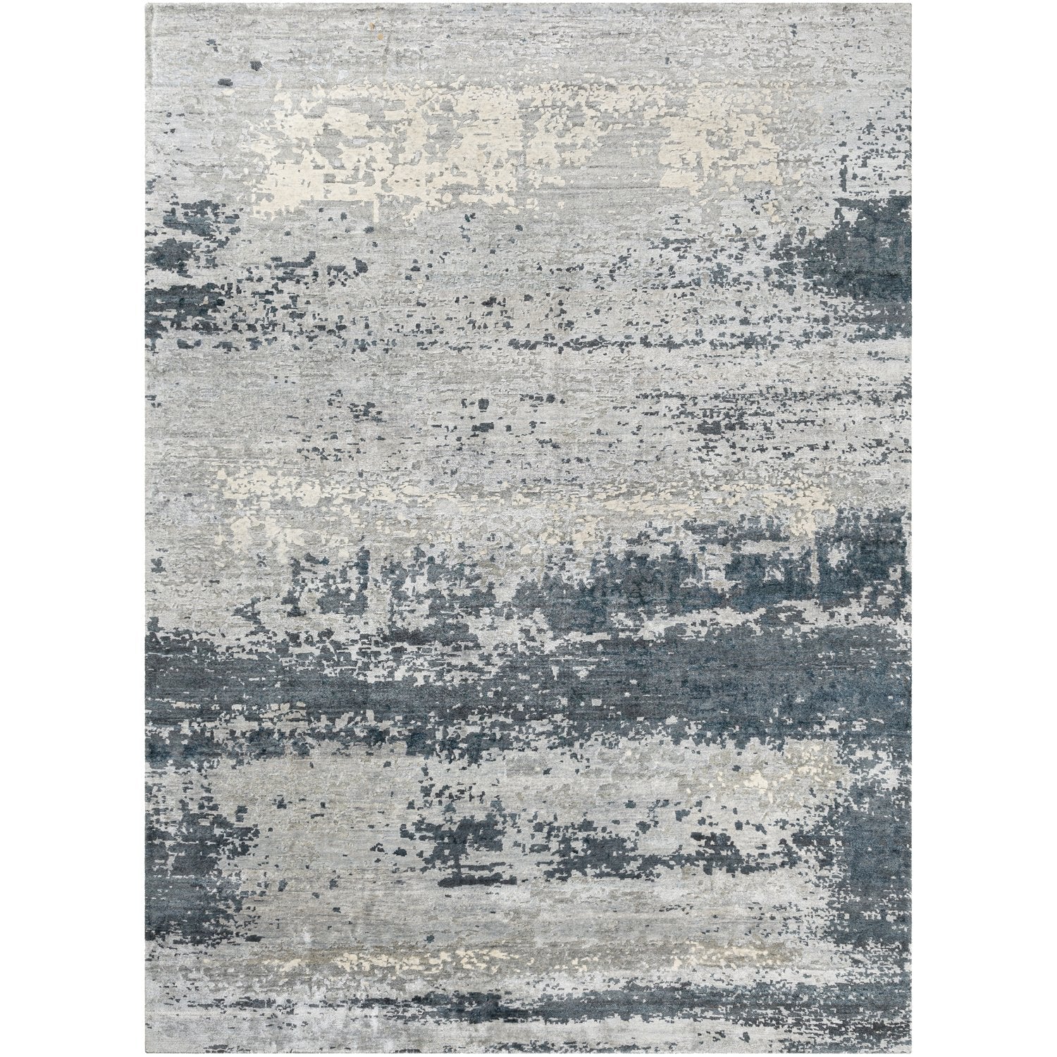 Imola Hand Knotted Rug in Beige, Medium Gray, Light Gray, Navy, Teal, Charcoal