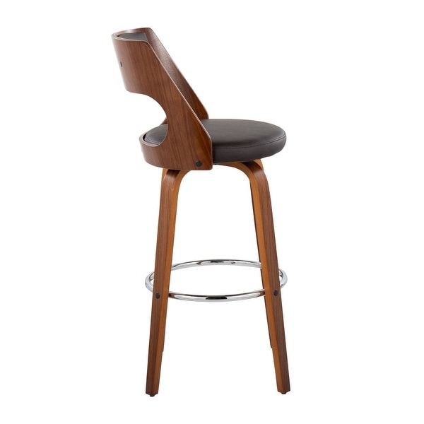 Lumisource Cecina Barstool with Swivel in Walnut and Brown -Set of 2 - 20