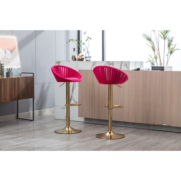 COOLMORE Modern Counter Height Velvet Bar Stools Set of 2