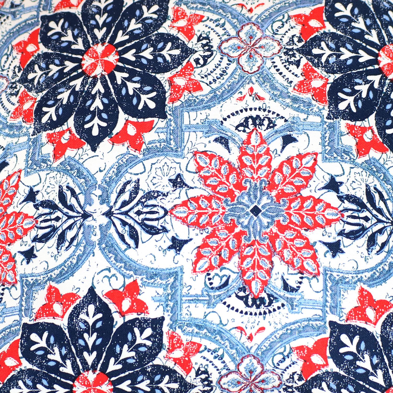 Sunnydaze Set of 2 Outdoor Throw Pillows - 16-Inch - Red and Blue Floral