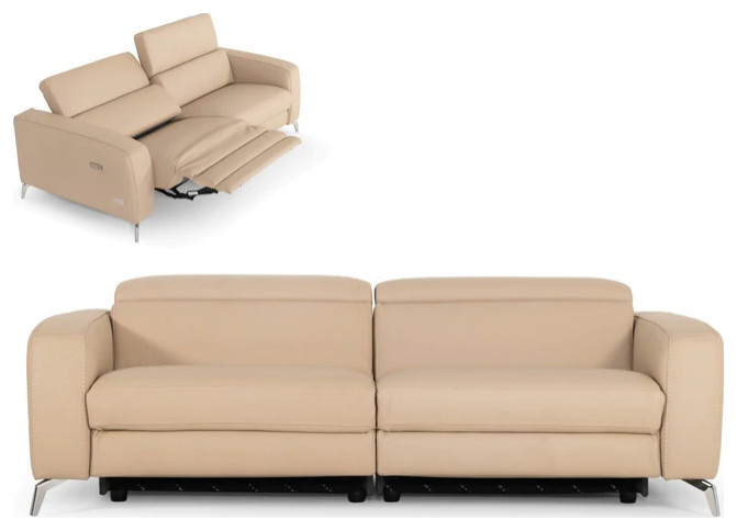 Kenneth Cappuccino Leather 2 Seater 91 quotRecliner Sofa   Contemporary   Loveseats   by Rustic Home Furniture Deco  Houzz