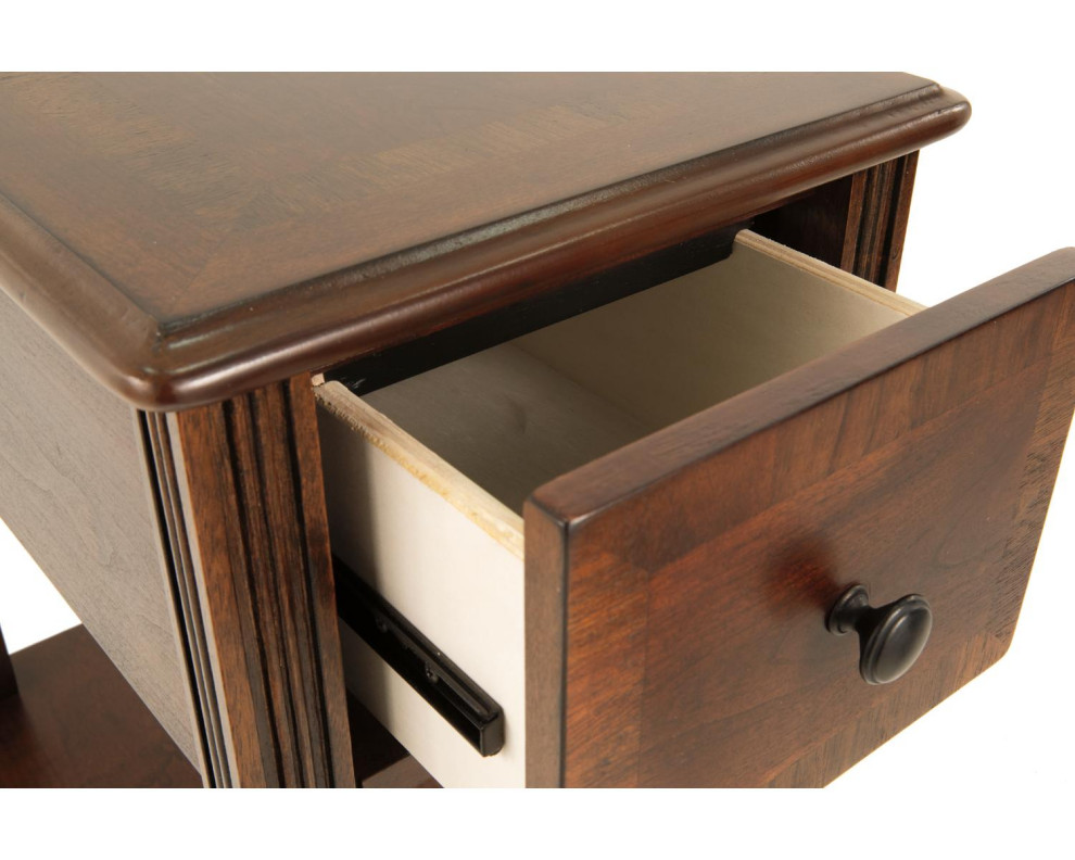 Breegin Contemporary Brown Chair Side End Table   Traditional   Side Tables And End Tables   by GwG Outlet  Houzz