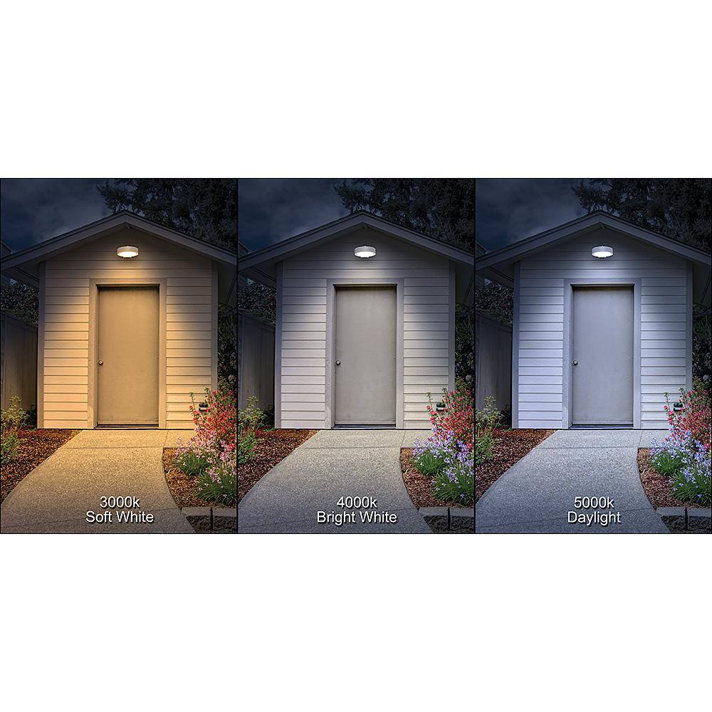 ETi 11 in. 100-Watt Equivalent Color Changing Integrated LED White Outdoor Security Area Light Dusk-to-Dawn 3500 Lumens 53301112