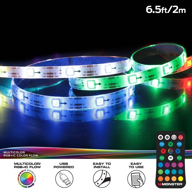 Monster 6ft Rainbow Flow Led Light Strip