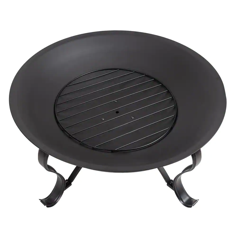 Hampton Bay OFW284R-HD Sadler 30 in. x 19 in. Round Steel Wood Burning Fire Pit in Rubbed Bronze