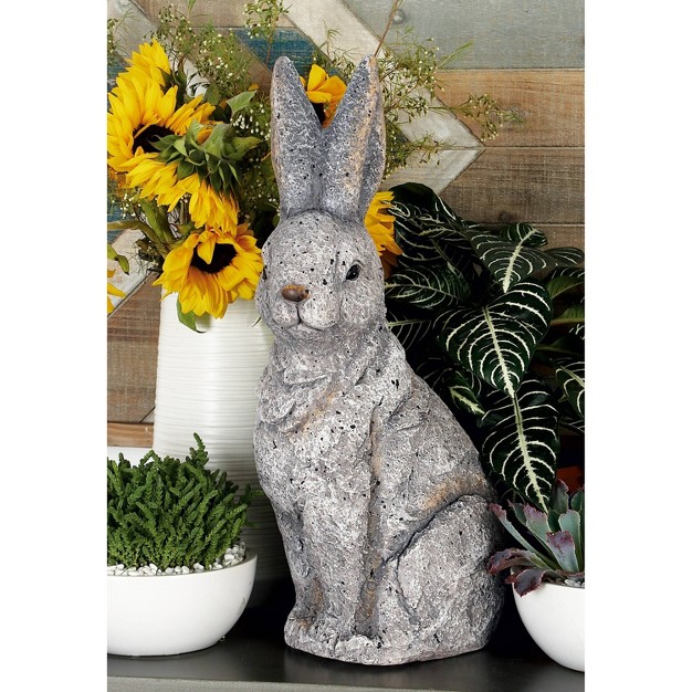 X 11 quot Magnesium Oxide Country Rabbit Garden Sculpture Gray Olivia amp May