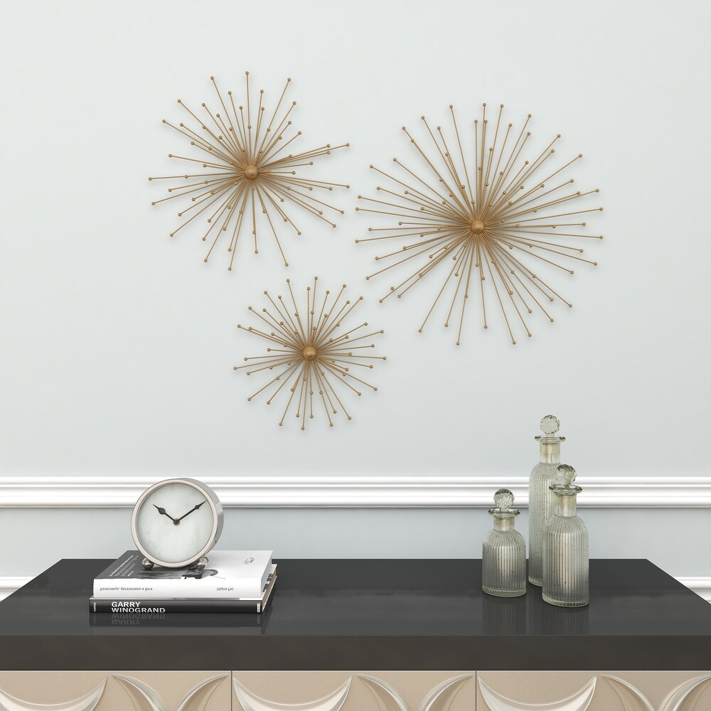 Gold Metal 3D Starburst Wall Decor (Set of 3)   Small