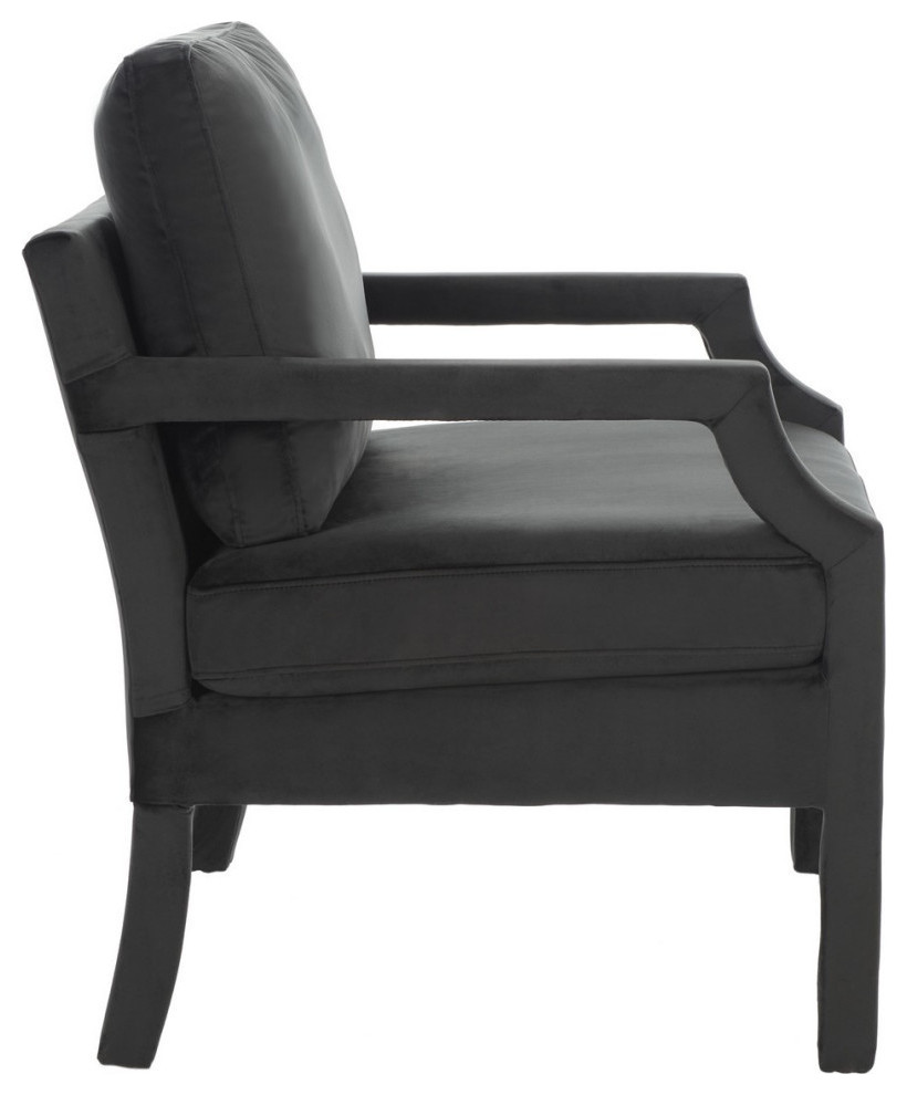 Jillian Upholstered Arm Chair  Black Velvet   Transitional   Armchairs And Accent Chairs   by Rustic Home Furniture Deco  Houzz