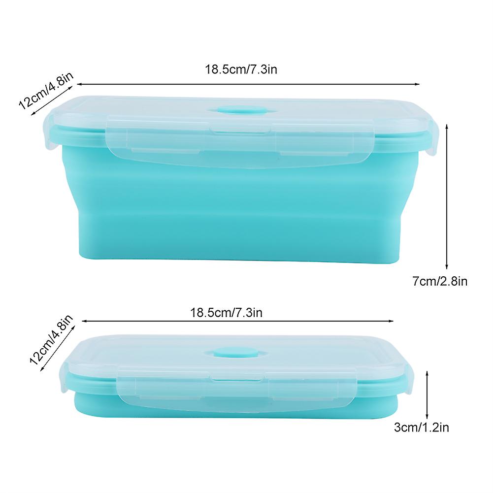 Portable Silicone Lunch Box Folding Microwave Safe Lunchbox Food Container Green 800ml