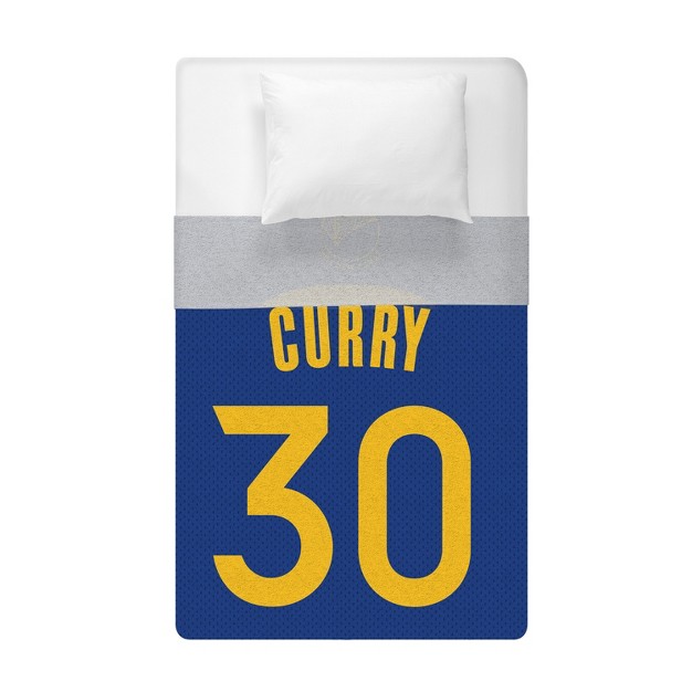 Sleep Squad Golden State Warriors Stephen Curry 60 X 80 Raschel Plush Jersey Blanket