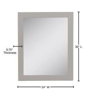 Glacier Bay Del Mar 24 in. W x 30 in. H Framed Wall Mirror in Gray DMWM24-KG