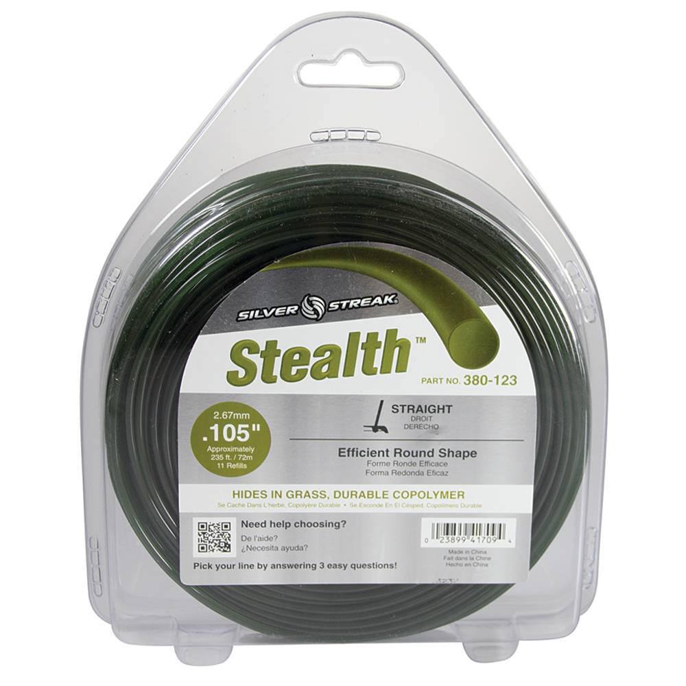 STENS New 380-123 Stealth Trimmer Line for Approximate Length 235 ft. Color Green Diameter 0.105 in. Size 1 lb. 380-123