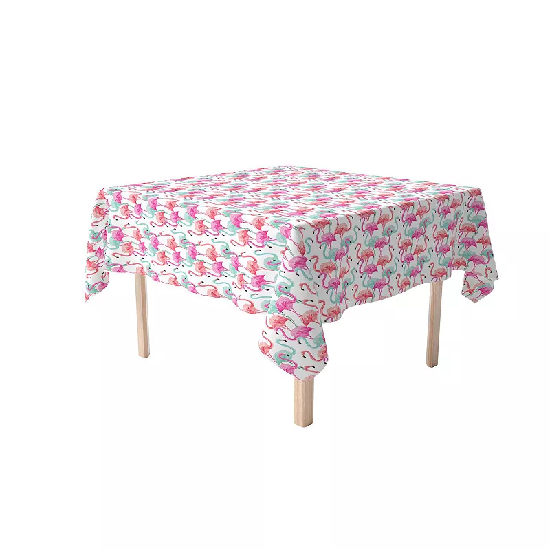 Square Tablecloth， 100% Polyester， 54x54， Flamingo Beach