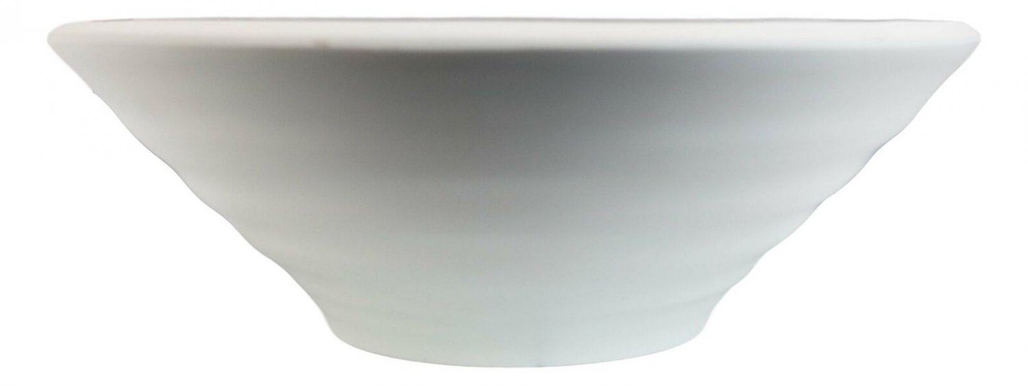 1 Set Of 6 Irregular Ridged Matte White Melamine Pasta Salad Soup Large Bowls EBR02