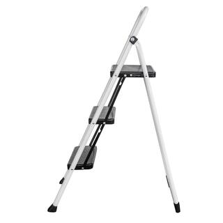 AmeriHome 3-Step Metal Folding Utility Step Stool Ladder with 200 lbs. Capacity 808230