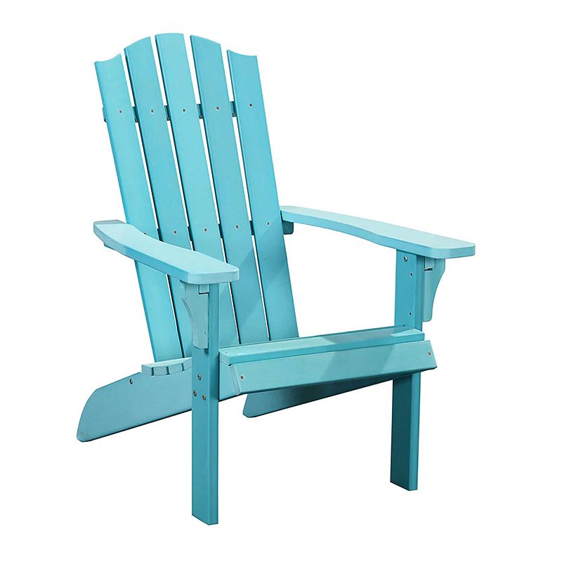 PolyTEAK Element Collection Poly Lumber All Weather Adirondack Patio Chair， Blue