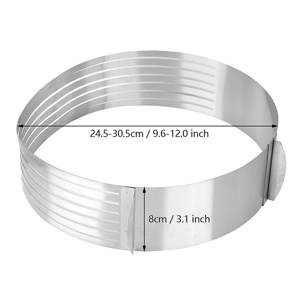 24-30cm Adjustable Stainless Steel Circular Ring Cake Slicer Baking Tool Cutting Mold