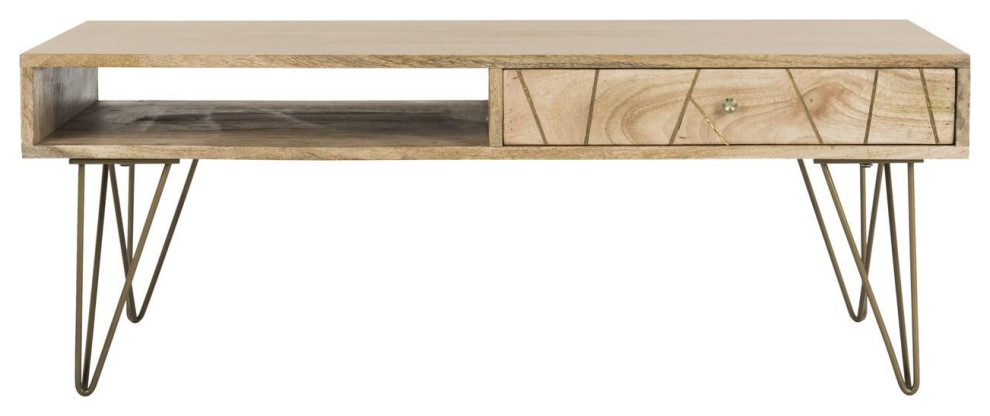 Carter Coffee Table Natural   Midcentury   Coffee Tables   by Peachtree Fine Furniture  Houzz