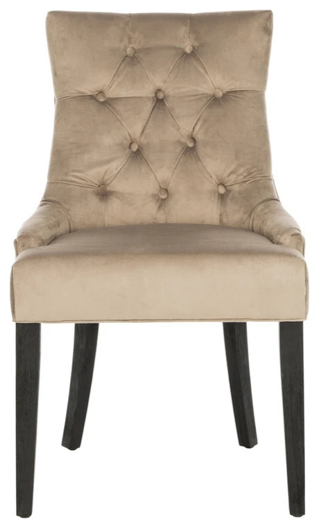 Liddie 19  x27 x27H Tufted Side Chairs Set of 2 Mushroom Taupe   Transitional   Dining Chairs   by Virgil Stanis Design  Houzz