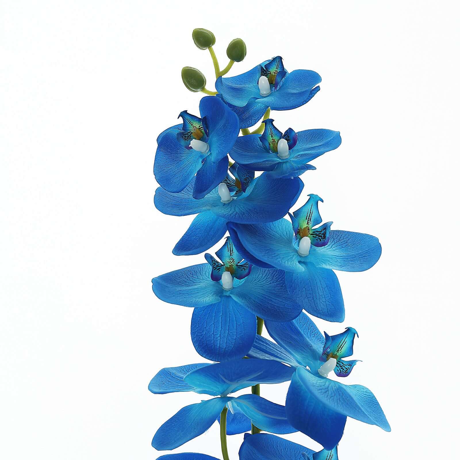 2 Stems Royal Blue Artificial Silk Orchid Flower Bouquets 40