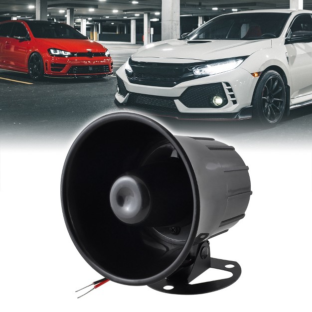 Unique Bargains Car Security Alarm Siren Horn Dc 12v 15w 1pc Black