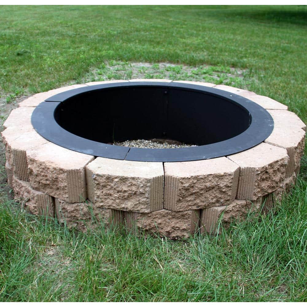 Sunnydaze Decor 39 in Dia x 10 in H Round Steel Wood Burning Fire Pit Ring Liner