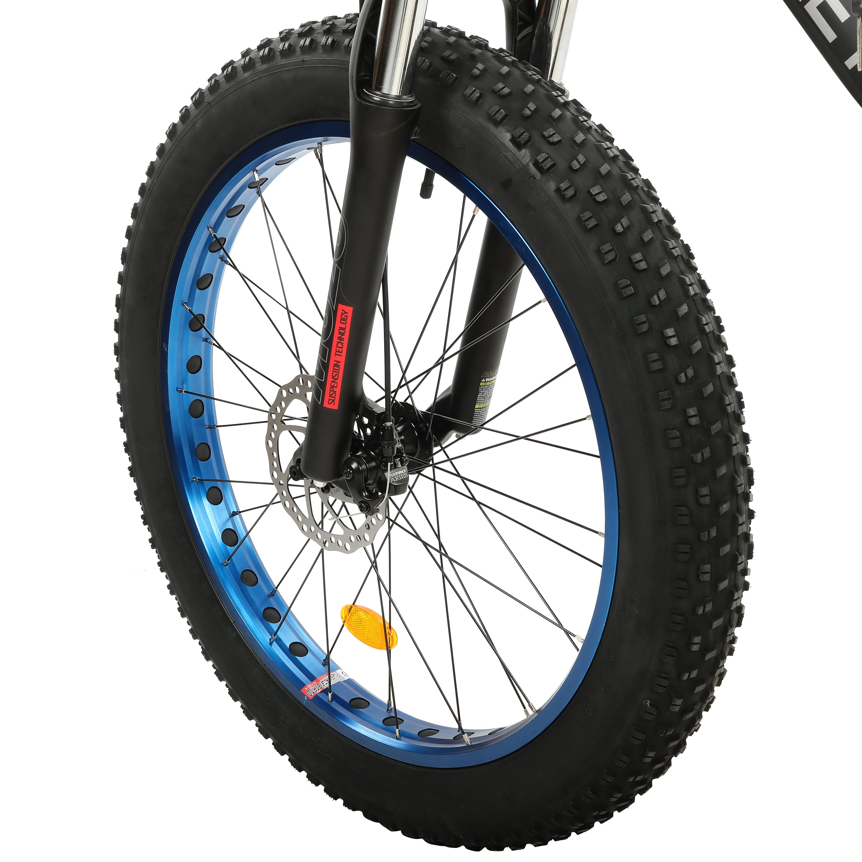 Ecotric Rocket All Terrain Fat Tire Electric Bike w/ 500W Brushless Motor For Long Lifespan, Adjustable Fork Suspension For Smooth and Comfort - Leisure, Commute, Trail Riders