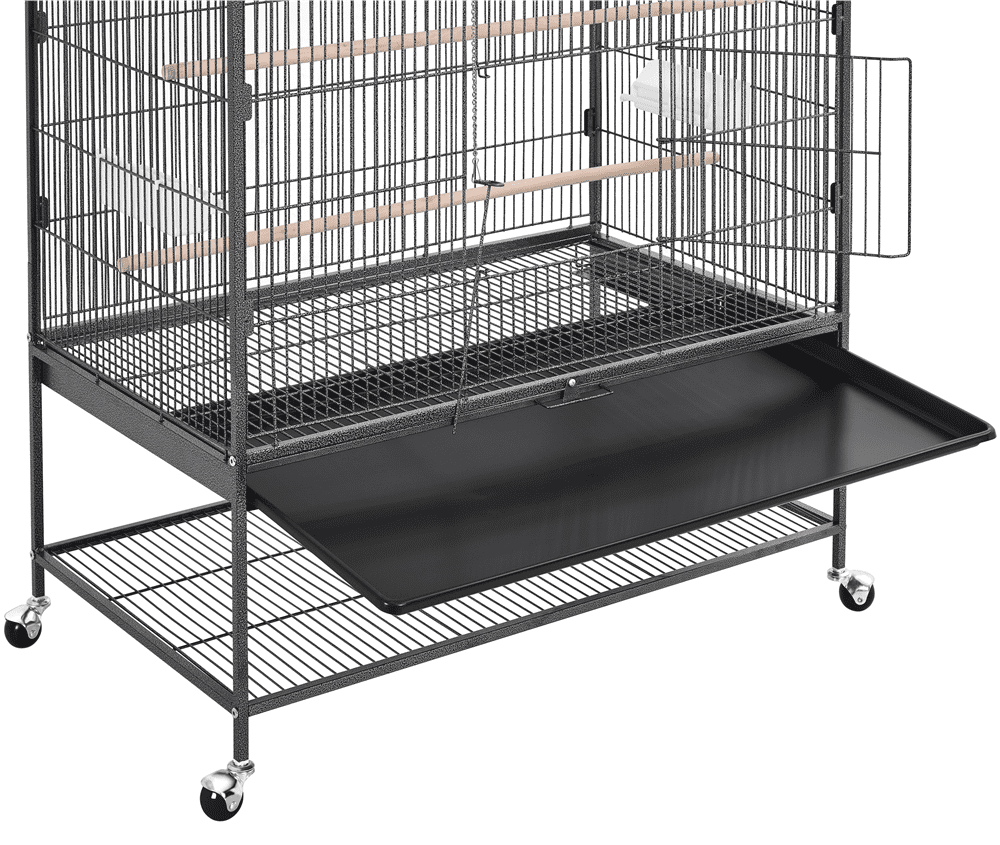 Yaheetech 60.5'' H Extra-Large Iron Parrot Cage w/ Stand，Black