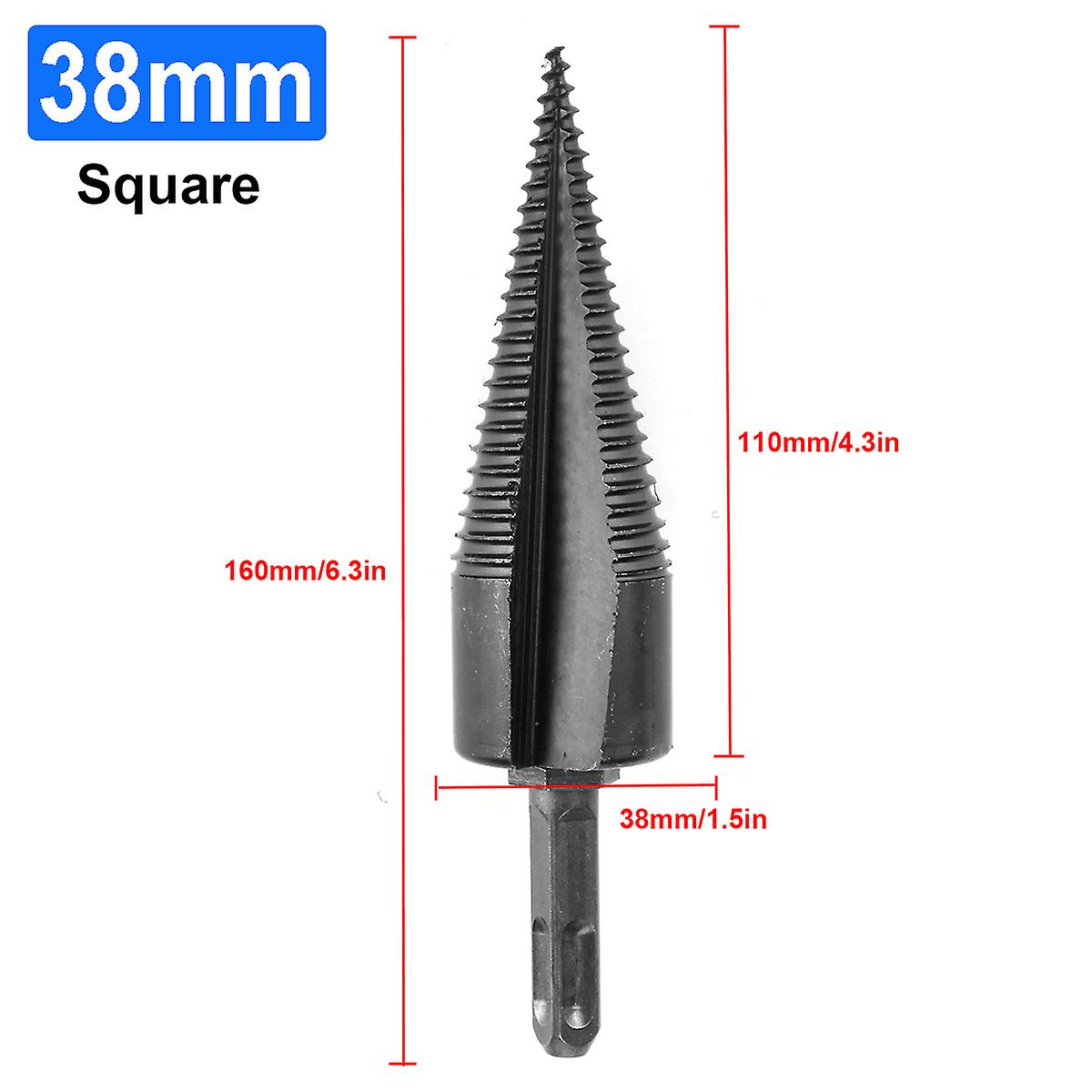 38/42/45mm Round Hex Shank Firewood Splitter Machine Drill Wood Cone Reamer Punch Driver Drill Bit Split Drilling Tools