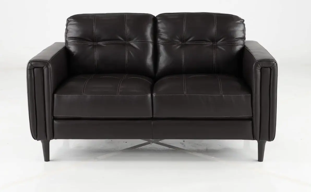 Verona Dark Brown Leather Loveseat