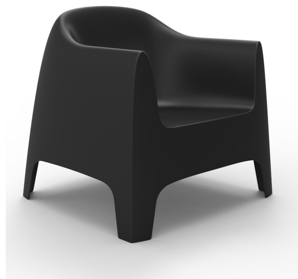 Solid Lounge Chair  Basic/Injection  Black   Contemporary   Outdoor Lounge Chairs   by Vondom  Houzz