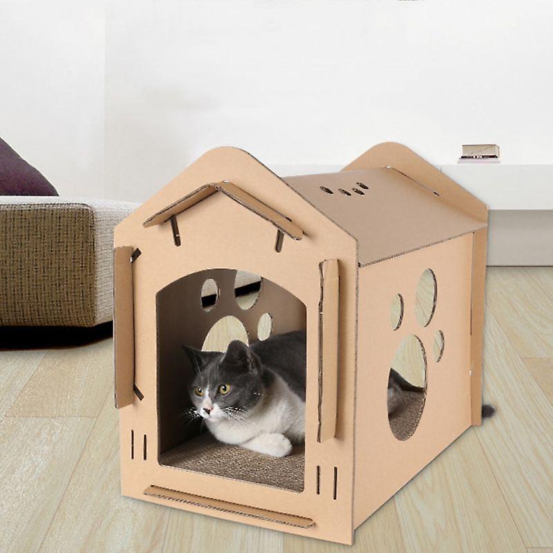 Corrugated paper cat house scratch boards