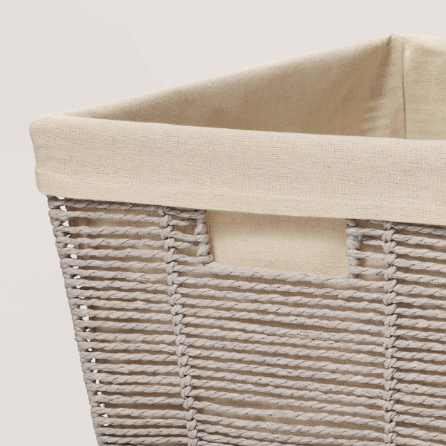 X 12 quot X 8 quot Large Woven Twisted Paper Rope Tapered Basket Gray