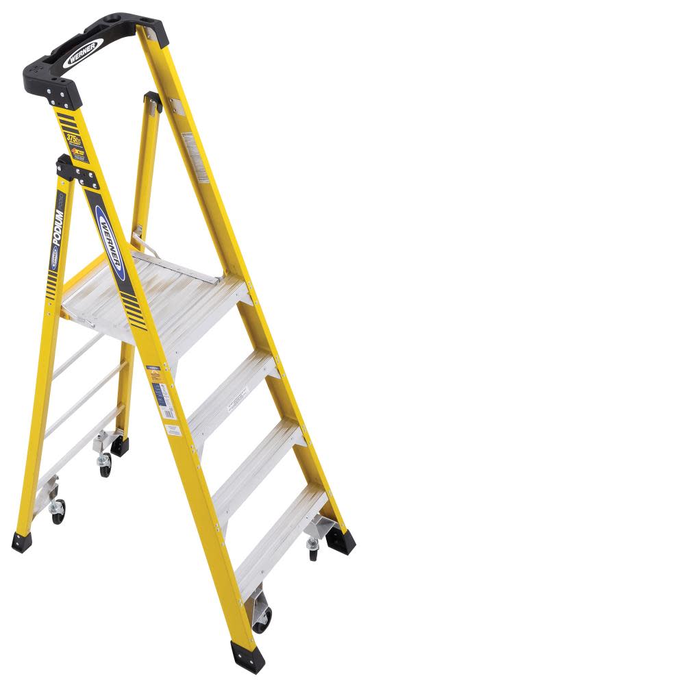 Podium 4-ft Fiberglass 375-lb Type IAA Platform Ladder