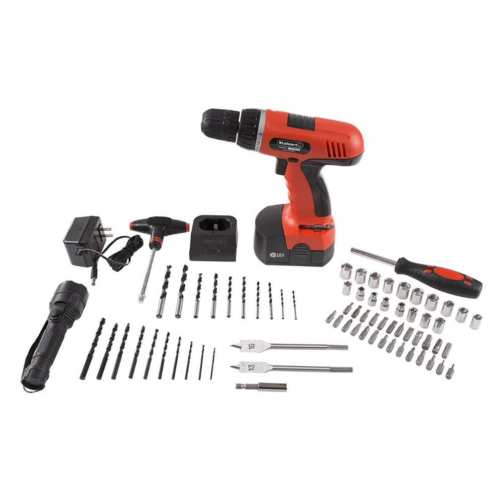 Stalwart Cordless Drill Set - 78 Piece Kit， 18-Volt Power Tool (75-66007)