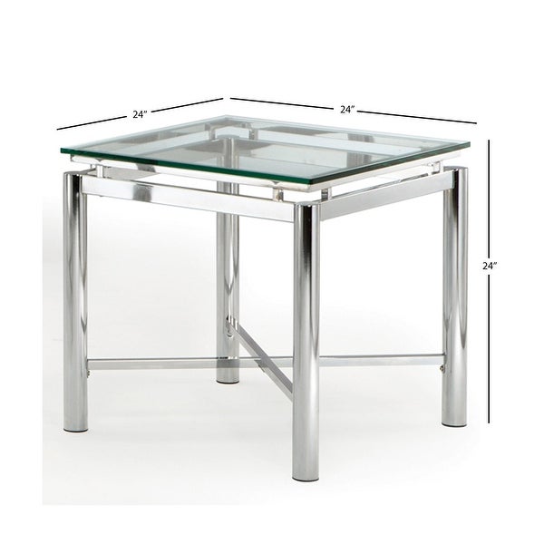 Strick and Bolton Jules Chrome and Glass End Table