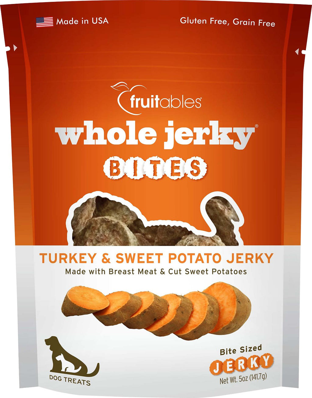 Fruitables Whole Jerky Bites Turkey and Sweet Potato Dog Treats 5oz