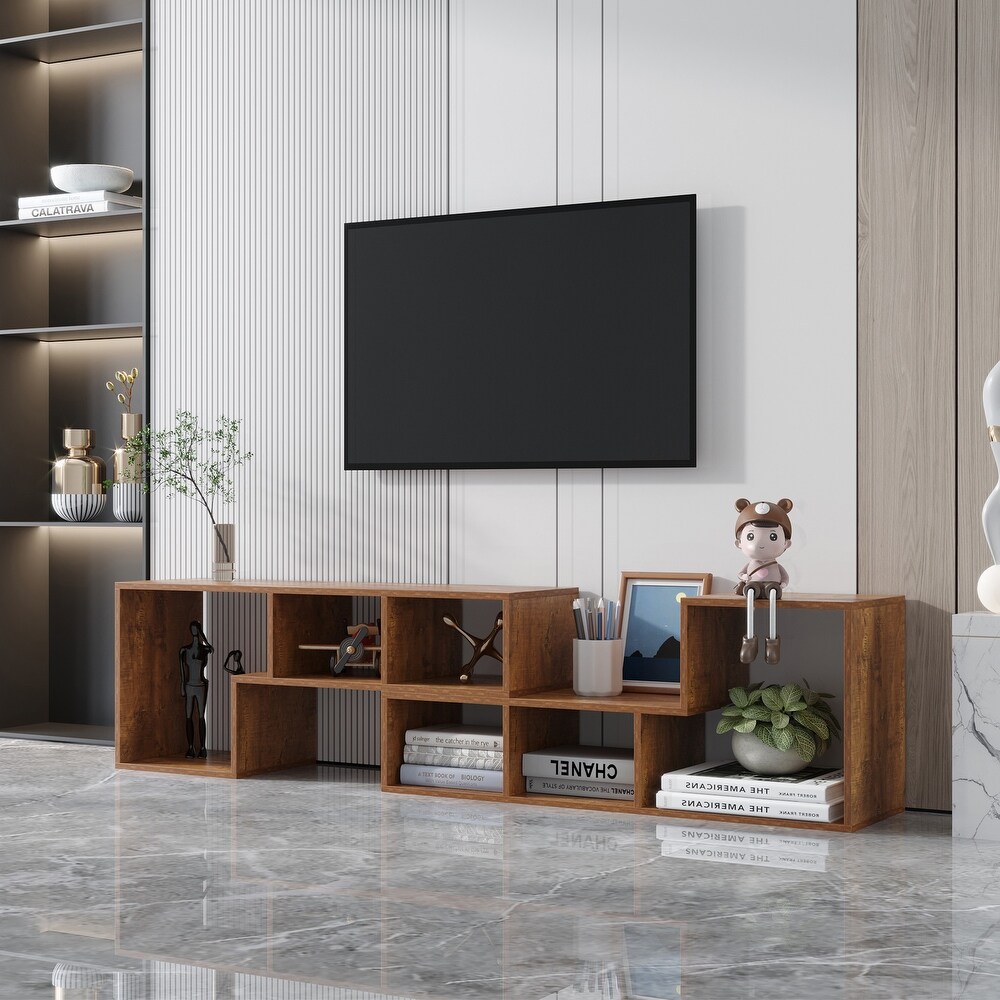 Double L Shaped TV Stand  Bookcase  Extendable   Twistable TV Cabinet